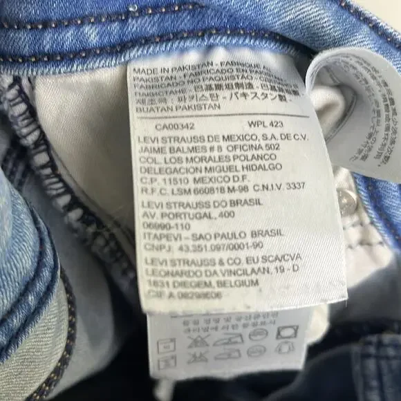 Levi’s Curvy 529 Boot Cut Jeans Light Blue Acid Wash 16 - Picture 3 of 9